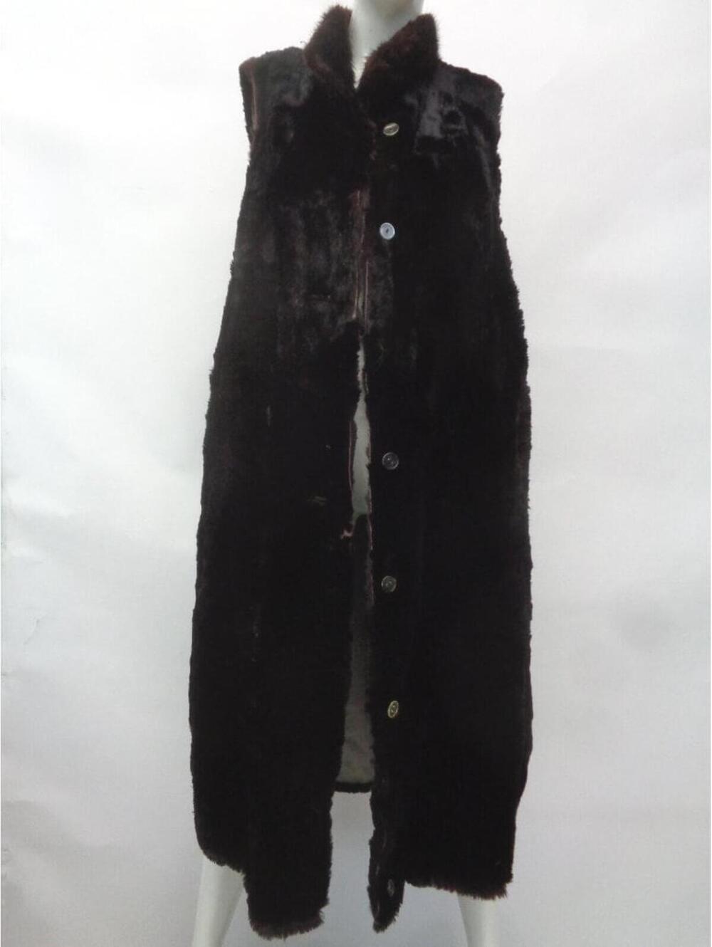 Scrap Item: Black Sheared Rabbit & Muskrat Fur Vest Arts  Crafts